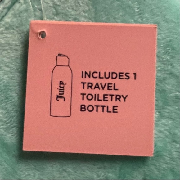 NEW Juicy Couture Light Blue Velour Cosmetic Makeup Travel Bag & Bottle - Picture 11 of 14